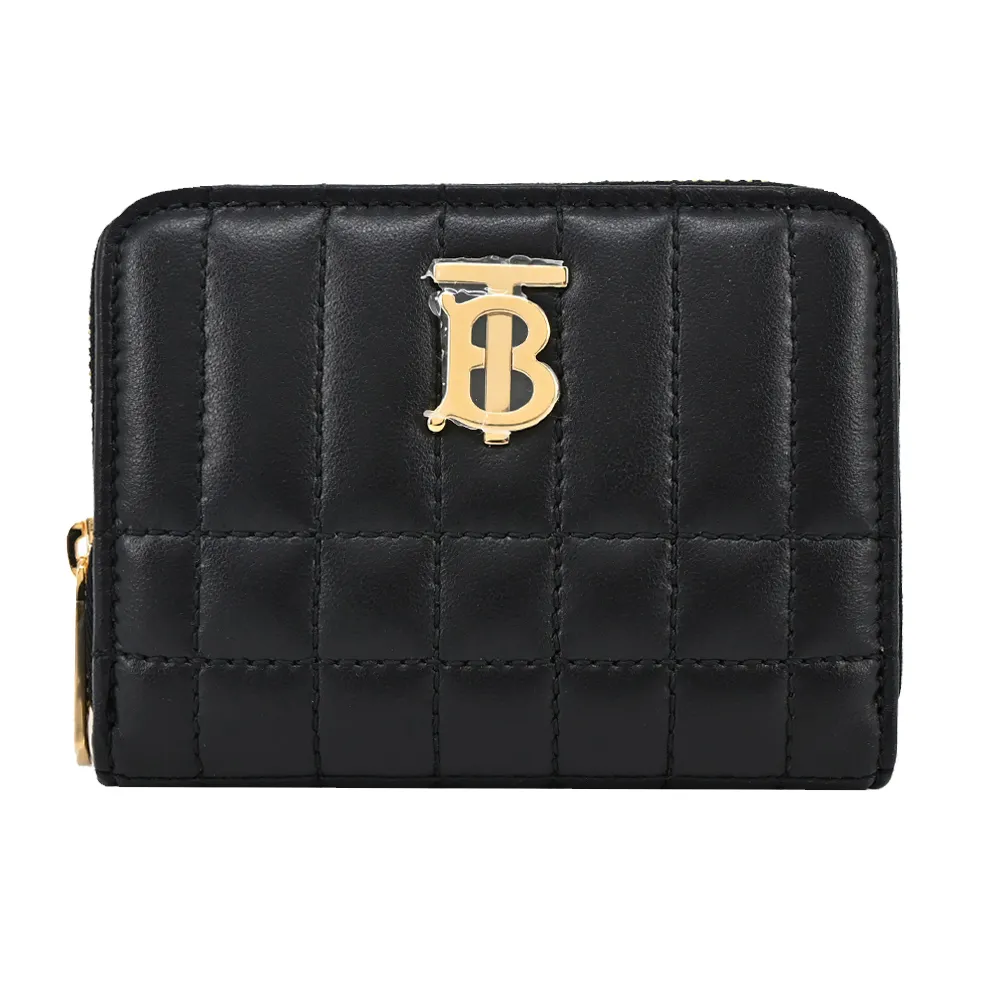 BURBERRY Lola 金字縫線小羊皮翻蓋三折短夾(楓葉棕) 80623761 歷史價格詳細信息