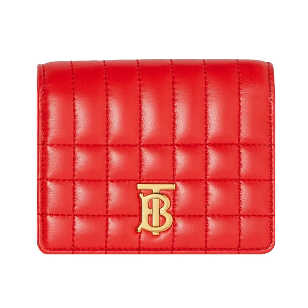 BURBERRY Lola 金字縫線小羊皮翻蓋三折短夾(楓葉棕) 80623761 歷史價格詳細信息