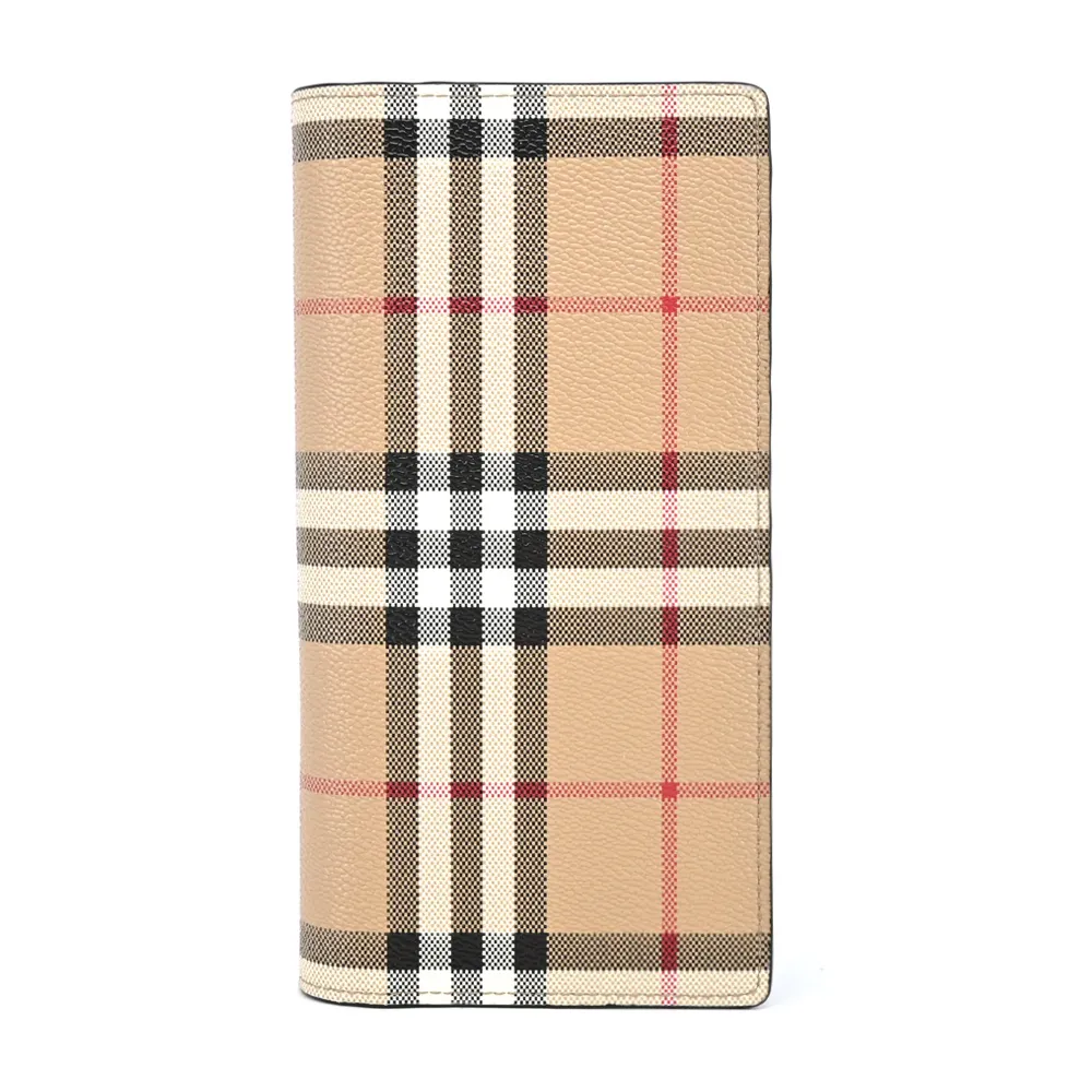 BURBERRY Check 格紋塗層帆布及皮革腰包(暗樺木棕色) 8052806 A8900 歷史價格詳細信息
