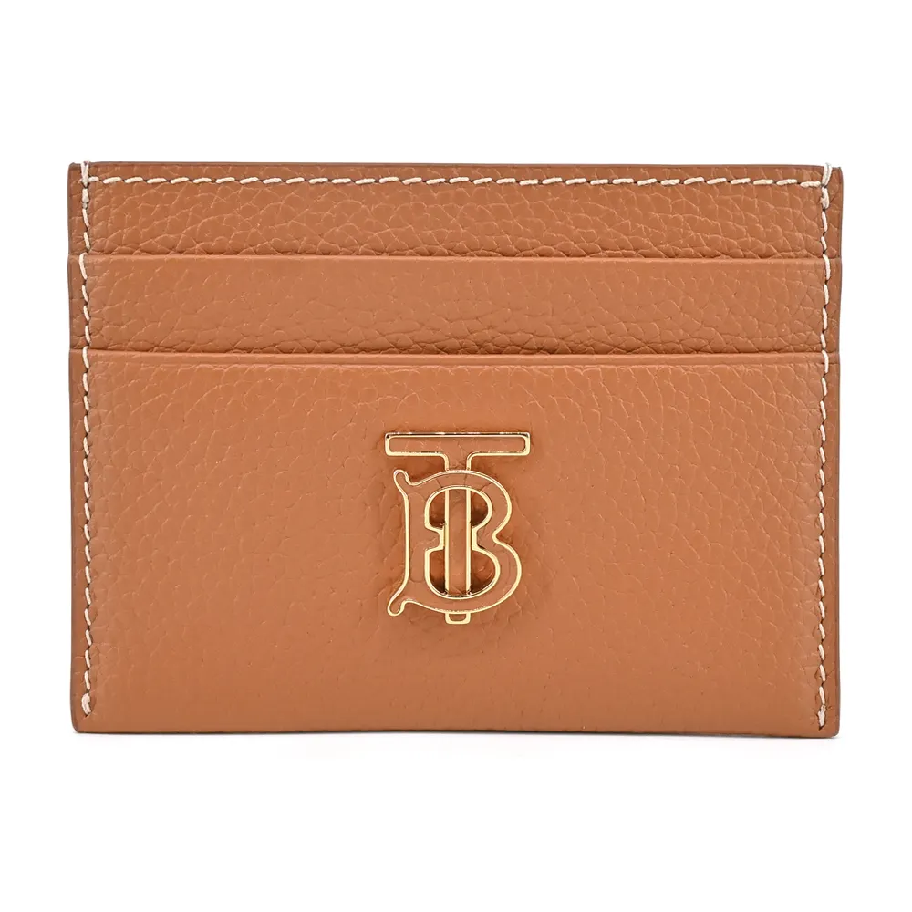 BURBERRY TB金屬LOGO素面荔枝紋皮革對折長夾 (贈原廠紙盒紙袋防塵袋) 歷史價格詳細信息