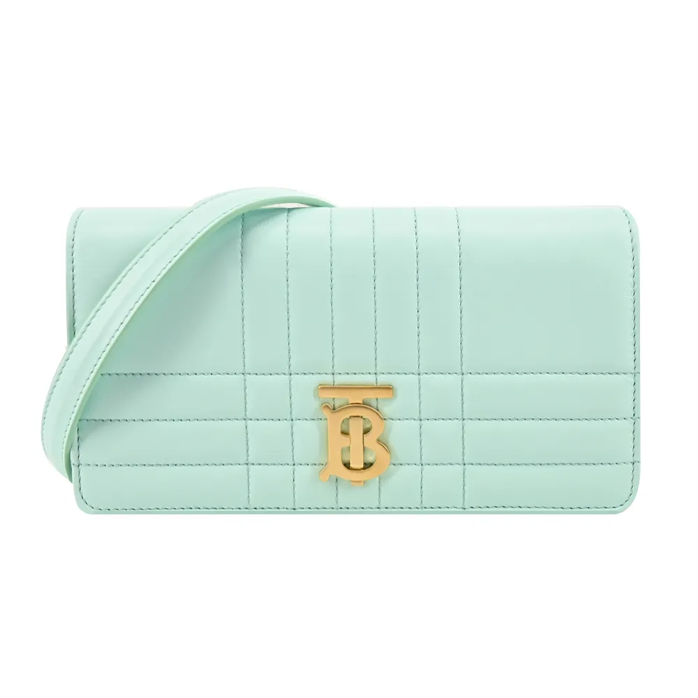 BURBERRY Lola 金字縫線小羊皮翻蓋三折短夾(楓葉棕) 80623761 歷史價格詳細信息