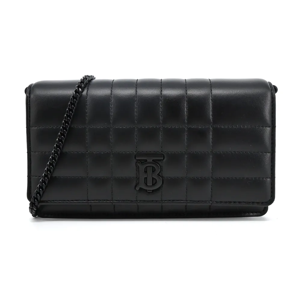 BURBERRY  TB黑字LOGO小牛皮卡片夾(黑色) 歷史價格詳細信息