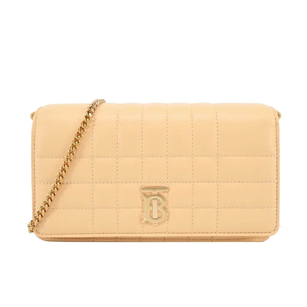 BURBERRY Lola 金字縫線小羊皮翻蓋三折短夾(楓葉棕) 80623761 歷史價格詳細信息