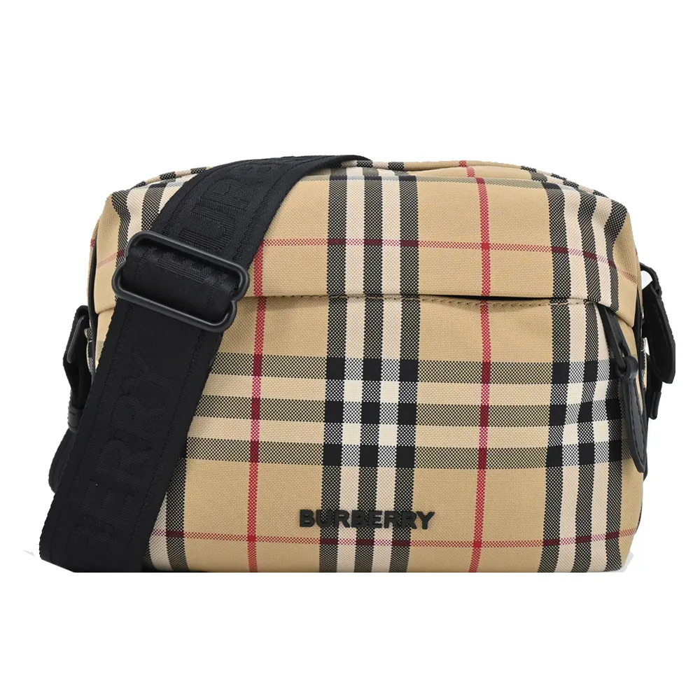 BURBERRY 經典格紋帆布後背包(卡其) 歷史價格詳細信息