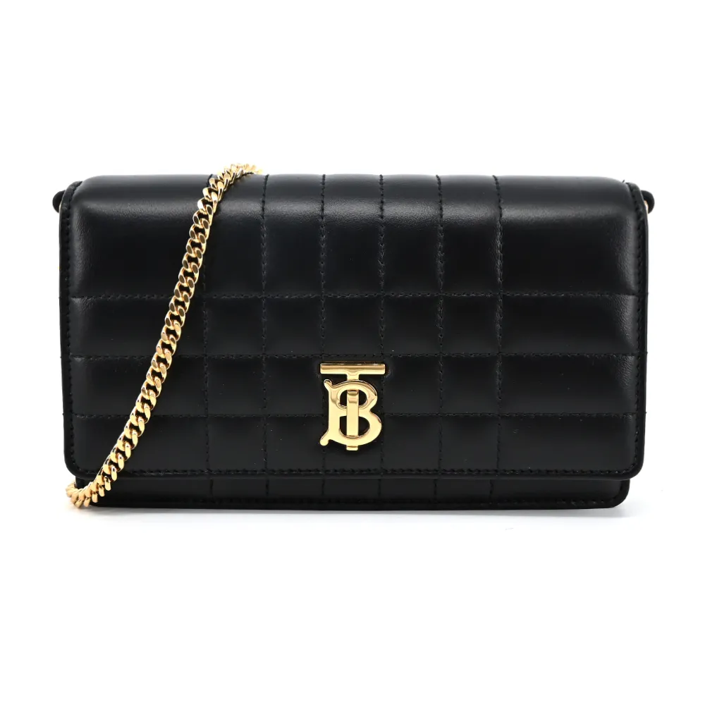 BURBERRY Lola 金字縫線小羊皮翻蓋三折短夾(楓葉棕) 80623761 歷史價格詳細信息