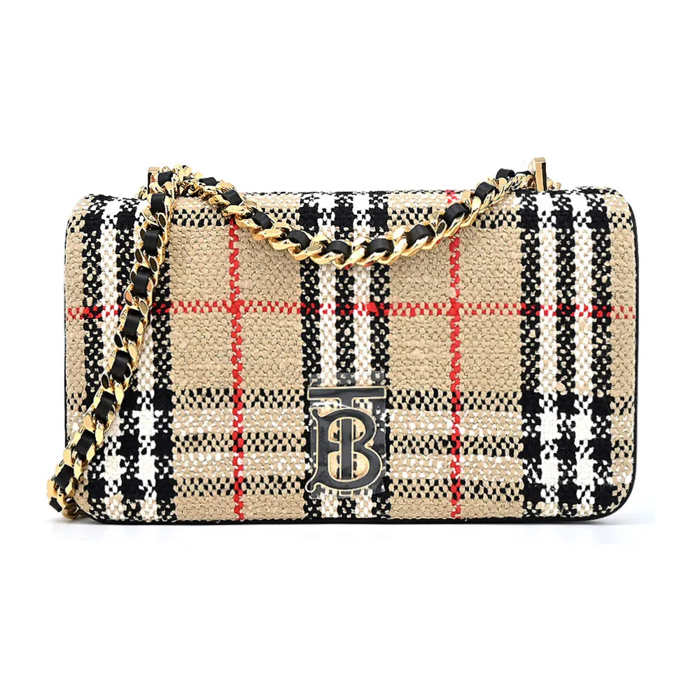 BURBERRY 經典 LOGO格紋帆布女用皮帶(卡其x黑) 歷史價格詳細信息