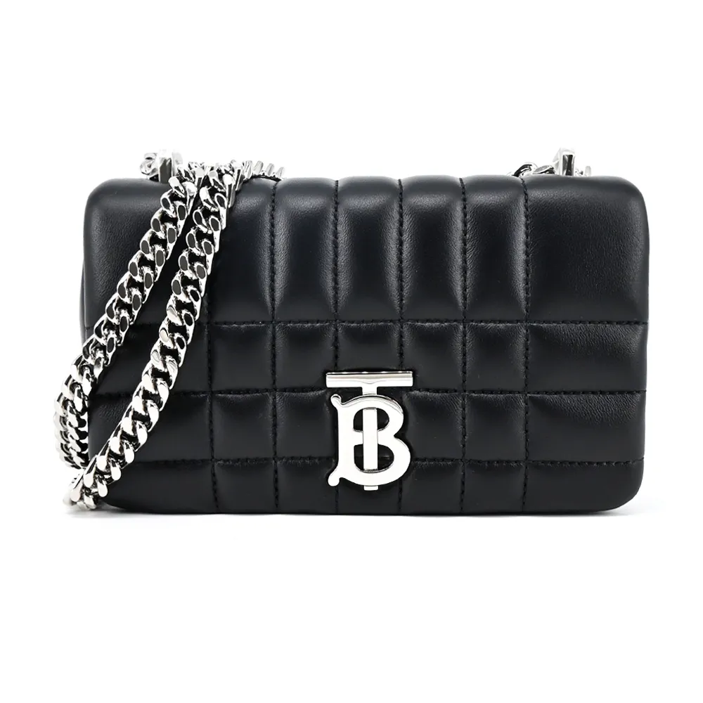 BURBERRY  TB 銀字LOGO粒面小牛皮零錢/卡片夾(黑色) 歷史價格詳細信息