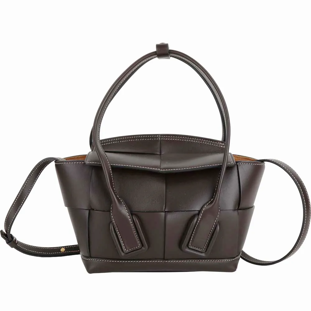 BOTTEGA VENETA THE BV Jodie 小羊皮編織扭結手提/肩背包(棕橘色) 歷史價格詳細信息