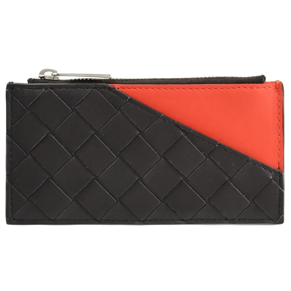 BOTTEGA VENETA 小牛皮編織卡片夾(深藍) 歷史價格詳細信息