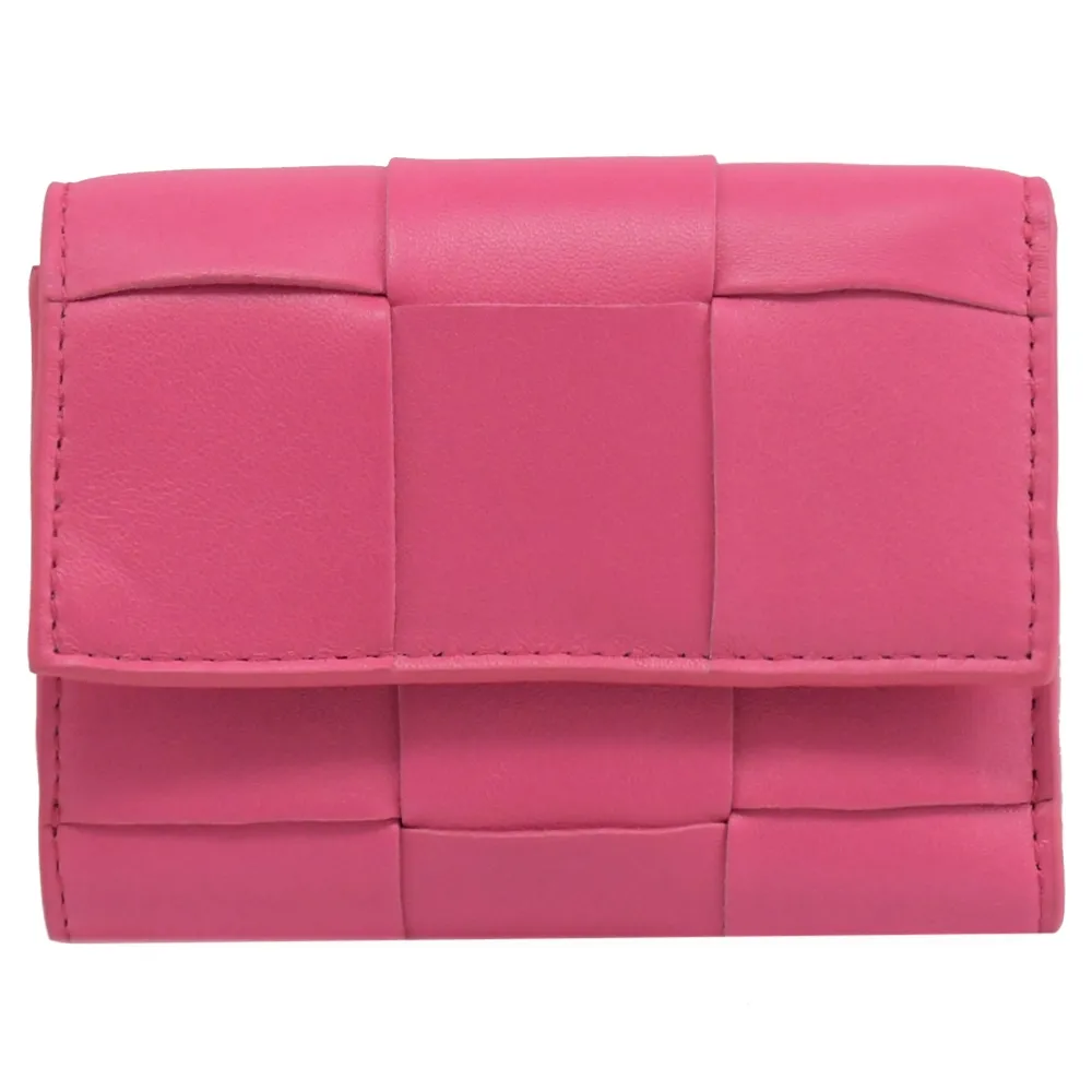 BOTTEGA VENETA 651372 大格編織扣式零錢短夾.桃粉 歷史價格詳細信息