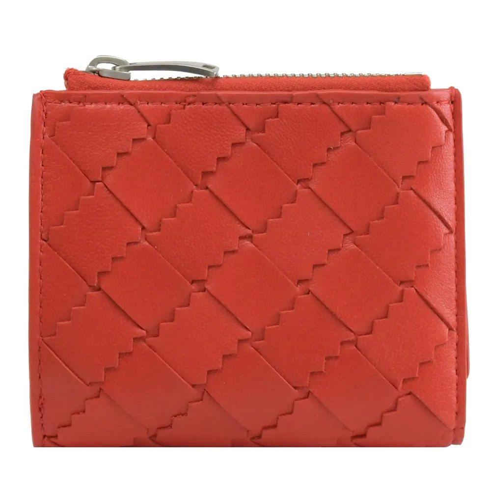 BOTTEGA VENETA 牛皮編織零錢袋對開短夾(黑色) 138625 V4651 1000 歷史價格詳細信息