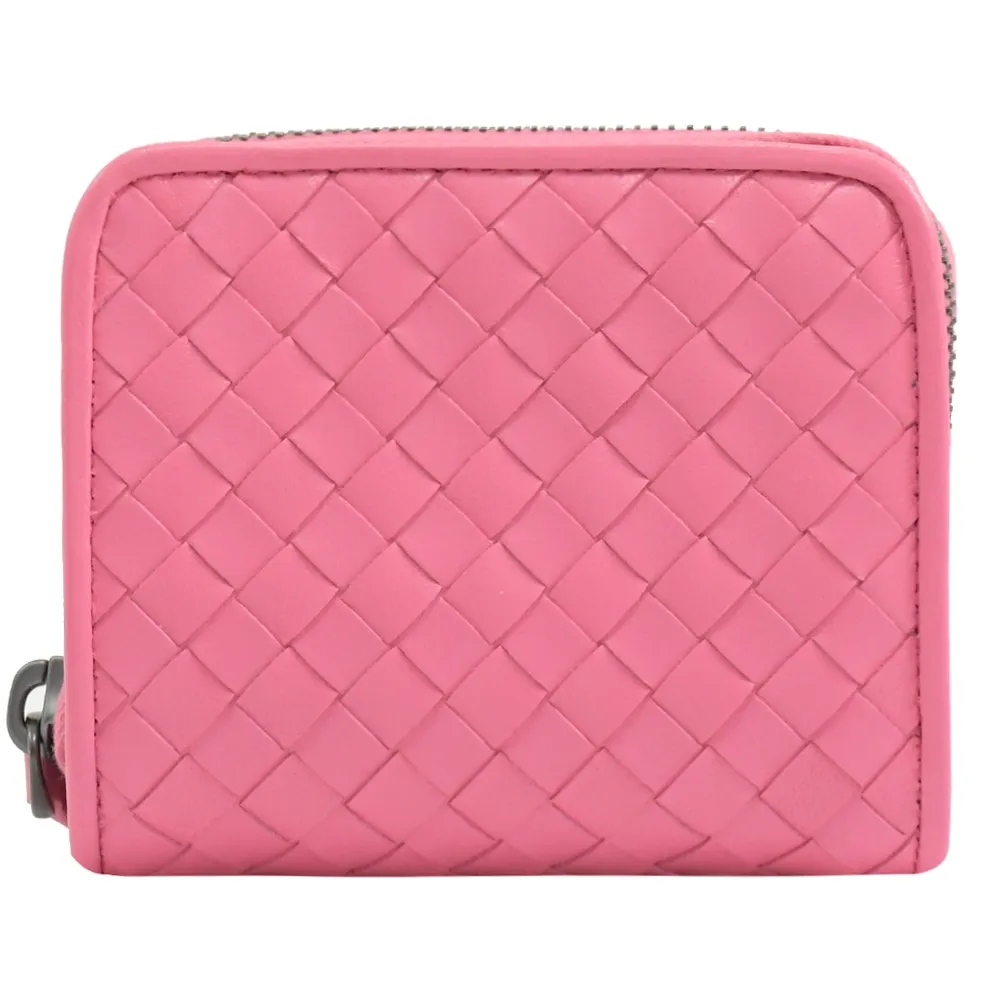 BOTTEGA VENETA 624047 編織小羊皮釦式零錢小短夾.橘 歷史價格詳細信息