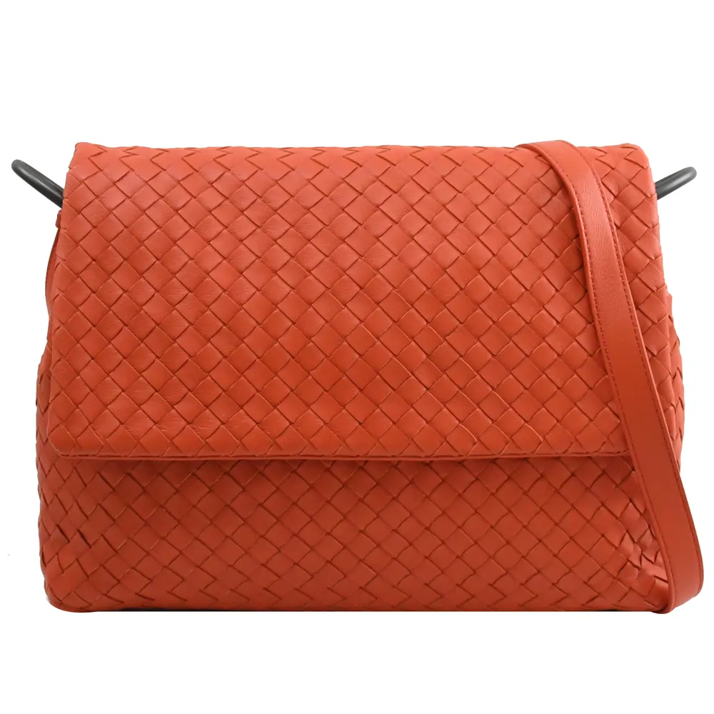 BOTTEGA VENETA 624047 編織小羊皮釦式零錢小短夾.橘 歷史價格詳細信息