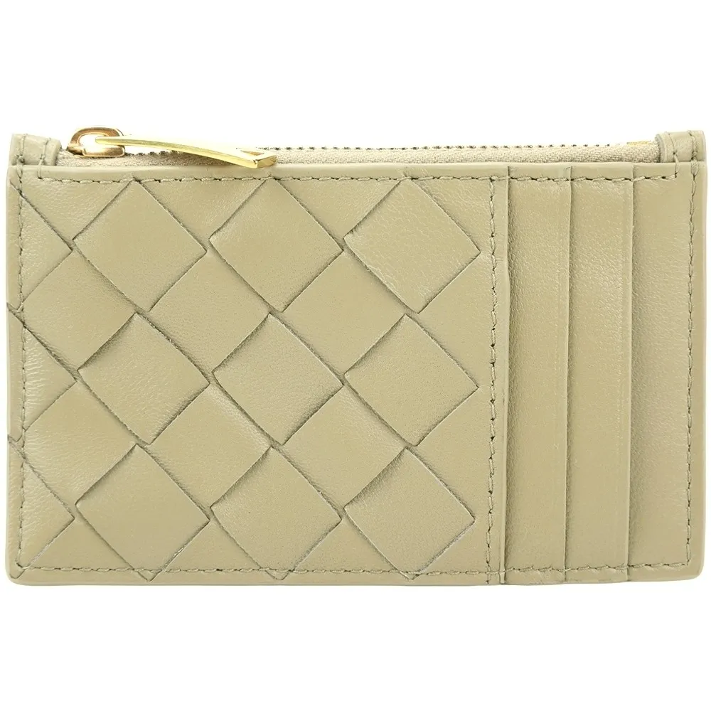 BOTTEGA VENETA 牛皮編織零錢袋對開短夾(黑色) 138625 V4651 1000 歷史價格詳細信息