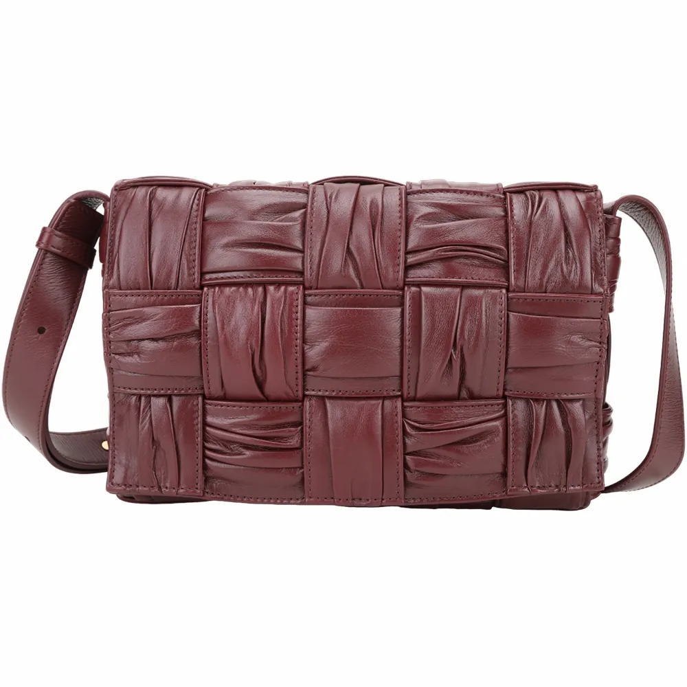 BOTTEGA VENETA Cassette BV 水牛皮編織翻蓋斜背包(棕色) 歷史價格詳細信息