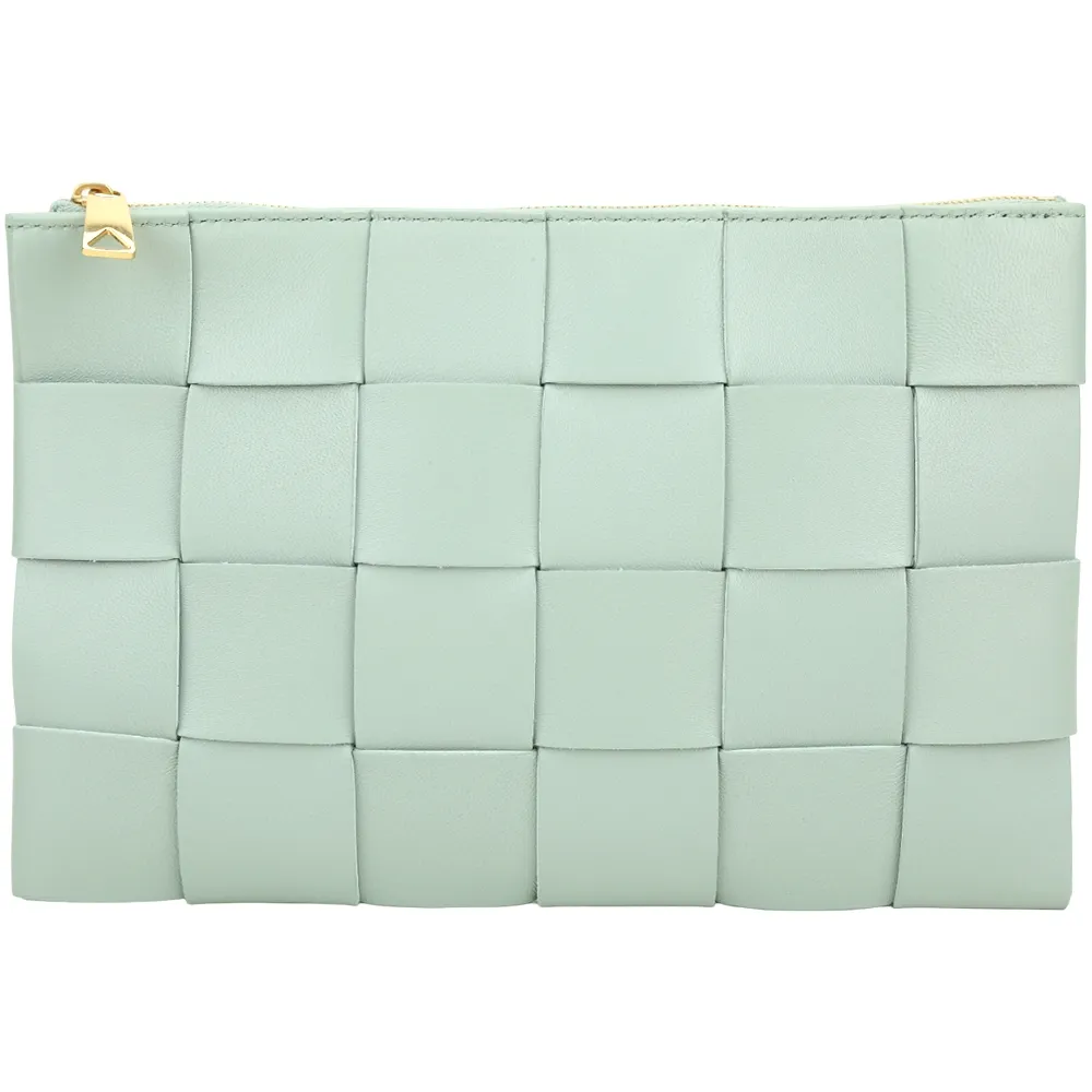 BOTTEGA VENETA 手工編織牛羊皮拉鍊卡片夾/零錢包(焦糖棕) 歷史價格詳細信息