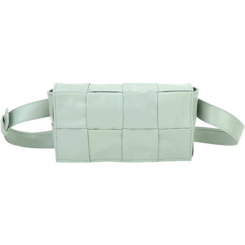 BOTTEGA VENETA Cassette BV 水牛皮編織翻蓋斜背包(棕色) 歷史價格詳細信息