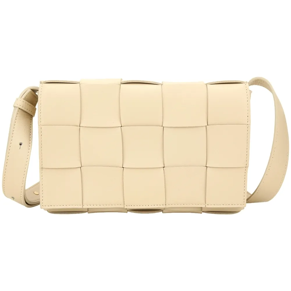 BOTTEGA VENETA Cassette BV 水牛皮編織翻蓋斜背包(棕色) 歷史價格詳細信息