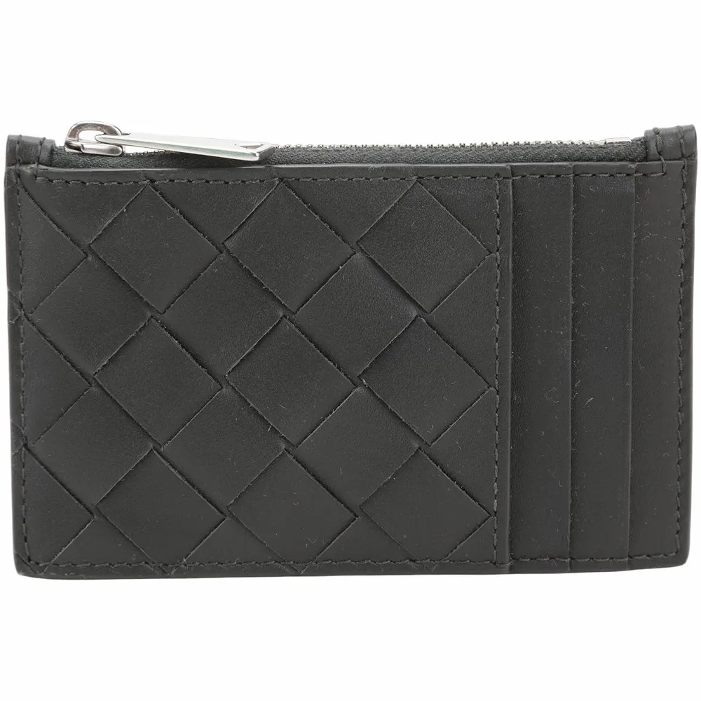BOTTEGA VENETA 手工編織牛羊皮拉鍊卡片夾/零錢包(焦糖棕) 歷史價格詳細信息