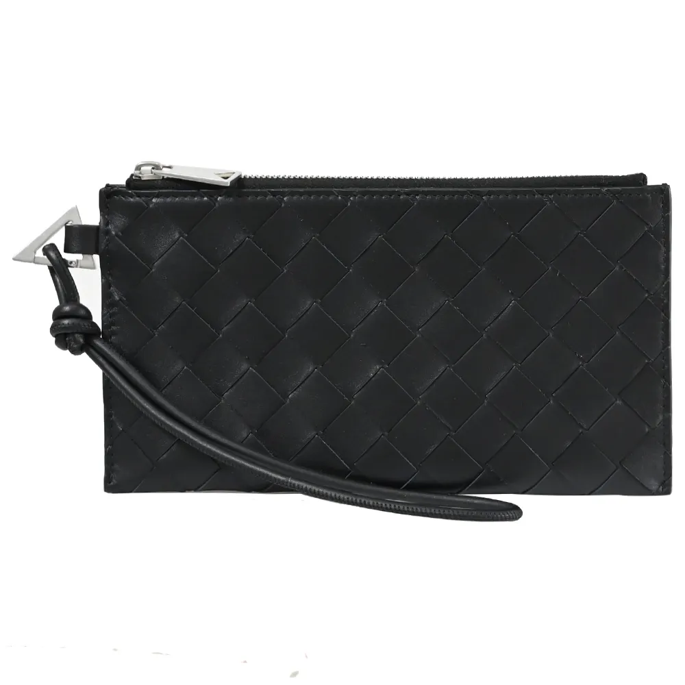 BOTTEGA VENETA 牛皮編織經典款對開長夾(黑色) 442556 V4651 1000 歷史價格詳細信息