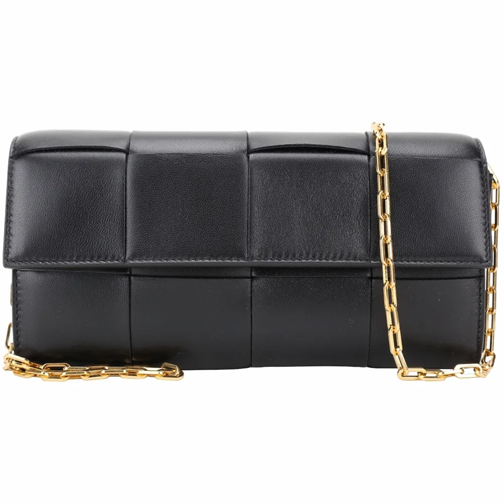 BOTTEGA VENETA Cassette 小牛皮編織ㄇ形拉鍊長夾(黑色) 649607 VBWD2 8803 歷史價格詳細信息