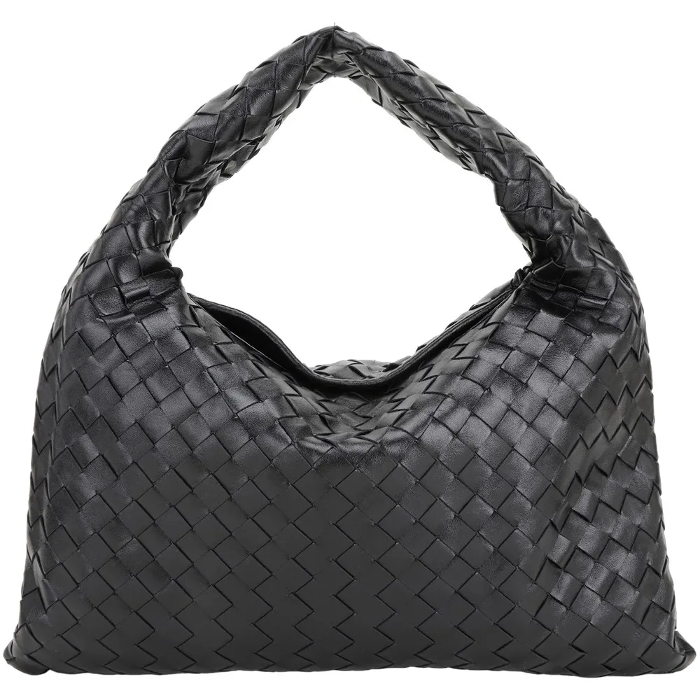 BV BOTTEGA VENETA Brick Cassette 小羊皮大格編織肩背腋下包(黑色) 歷史價格詳細信息