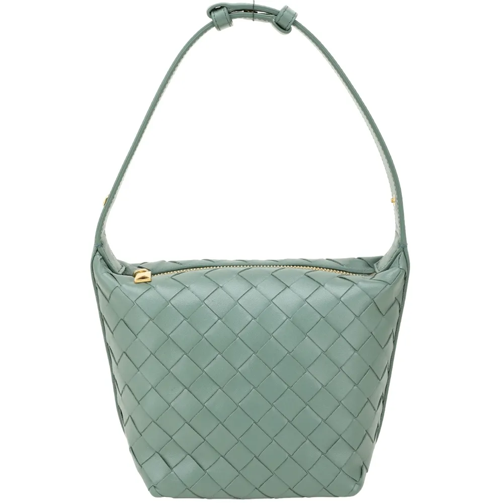 BV BOTTEGA VENETA Brick Cassette 小羊皮大格編織肩背腋下包(黑色) 歷史價格詳細信息