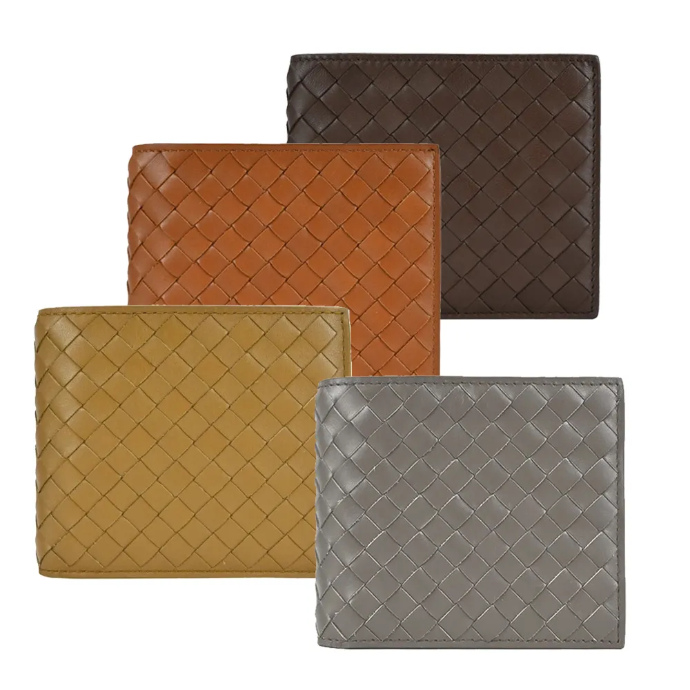 BOTTEGA VENETA 寬編織皮革拉鍊短夾(灰綠色) 歷史價格詳細信息