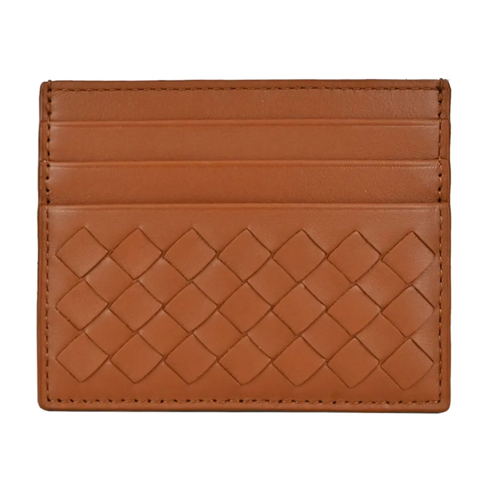 BOTTEGA VENETA經典小羊皮撞色扣式對開卡片夾(藍X紅) 歷史價格詳細信息