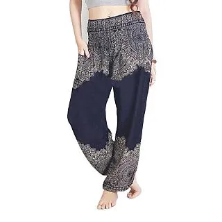 Chinrada 孔雀羽毛圖騰 女式開衩闊腿褲 - 黑色（無尺碼） 歷史價格詳細信息