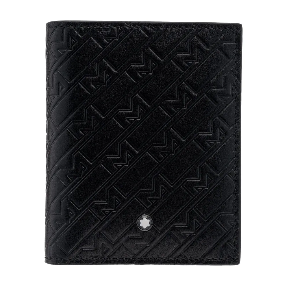 MONT BLANC 4810 WESTSIDE六角星LOGO水波紋設計牛皮3卡對折名片夾(黑) 廠商直送 歷史價格詳細信息