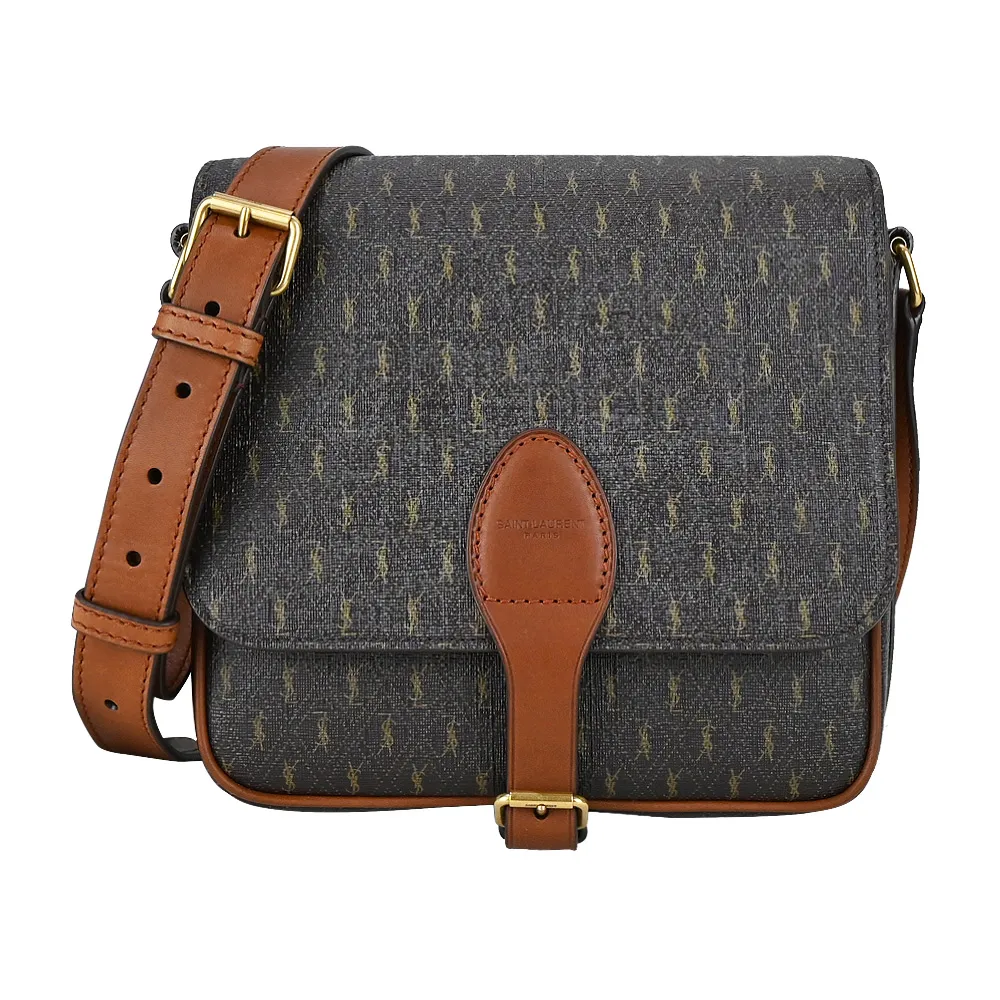 YSL LE 5 A 7新款LOGO 鱷魚壓紋牛皮肩背/手提流浪包(黑色) 歷史價格詳細信息