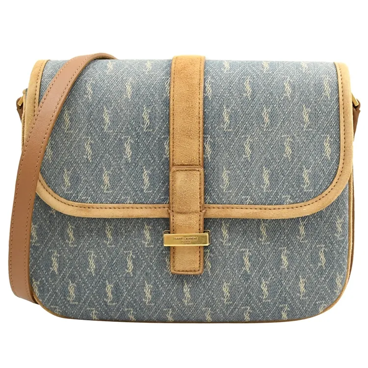 YSL Monogram All Over 系列印花帆布斜背包(米色) 歷史價格詳細信息