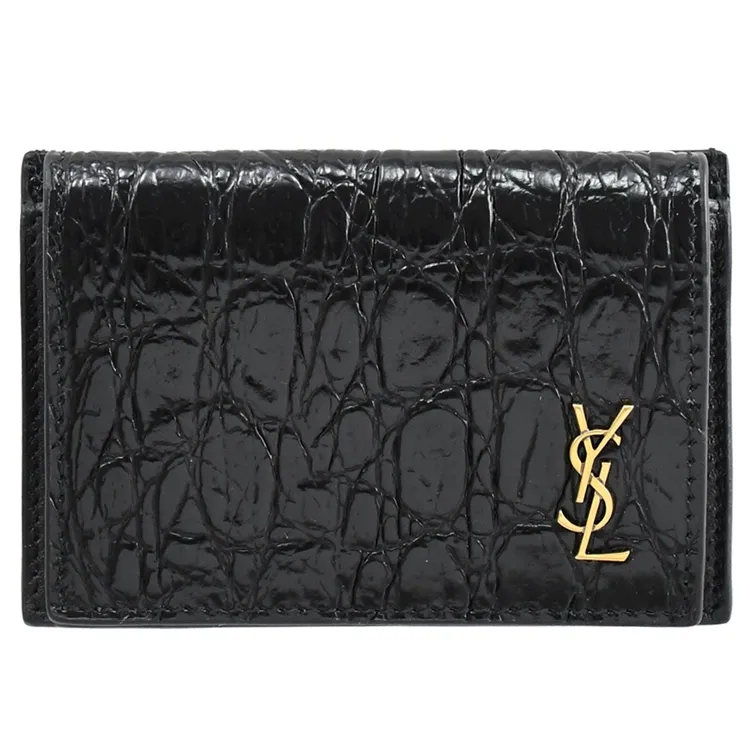 YSL 簡單LOGO立體翻蓋手拿包(全黑) 歷史價格詳細信息