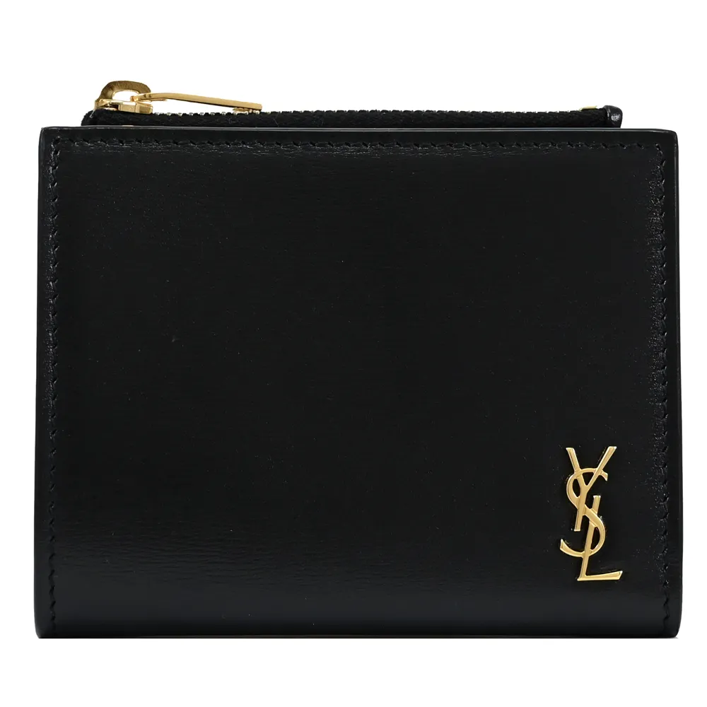 YSL 635264 鱷魚壓紋小牛皮簡易釦式卡片零錢包.黑 歷史價格詳細信息