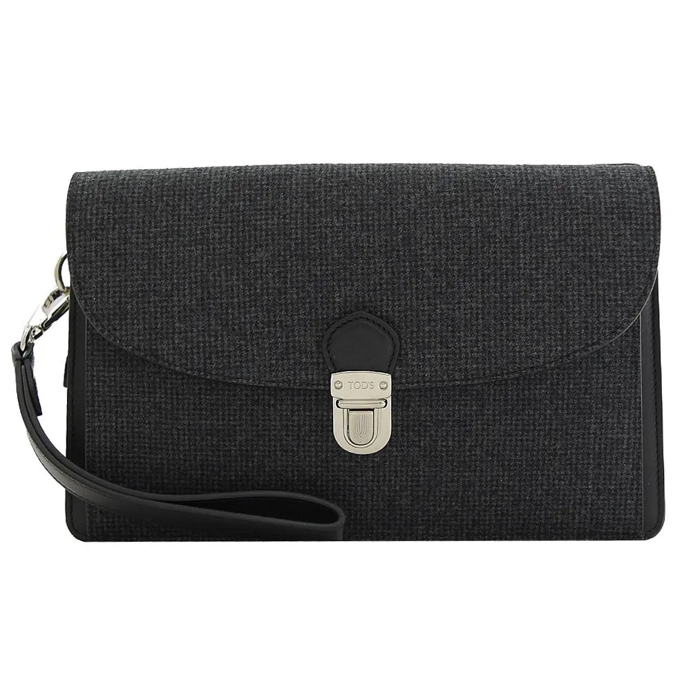 TODS 經典荔枝牛皮附鍊風琴式零錢短夾.黑 歷史價格詳細信息