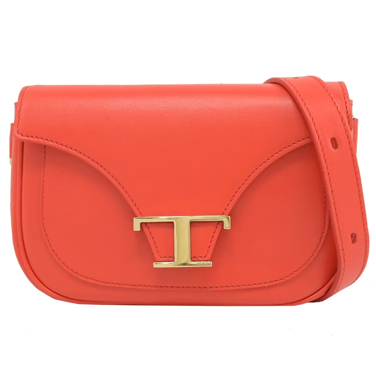 TODS 金屬LOGO小牛皮迷你WOC斜背鍊包/手機包.桃紫 歷史價格詳細信息