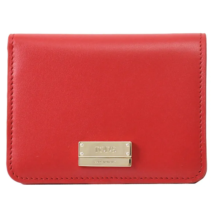 TODS 金屬LOGO滑面牛皮拉鍊長夾.黑 歷史價格詳細信息