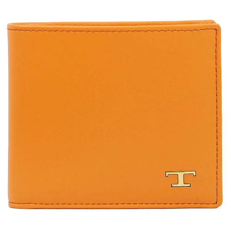 TODS 復古金屬T LOGO小牛皮對開八卡短夾.焦糖棕 歷史價格詳細信息