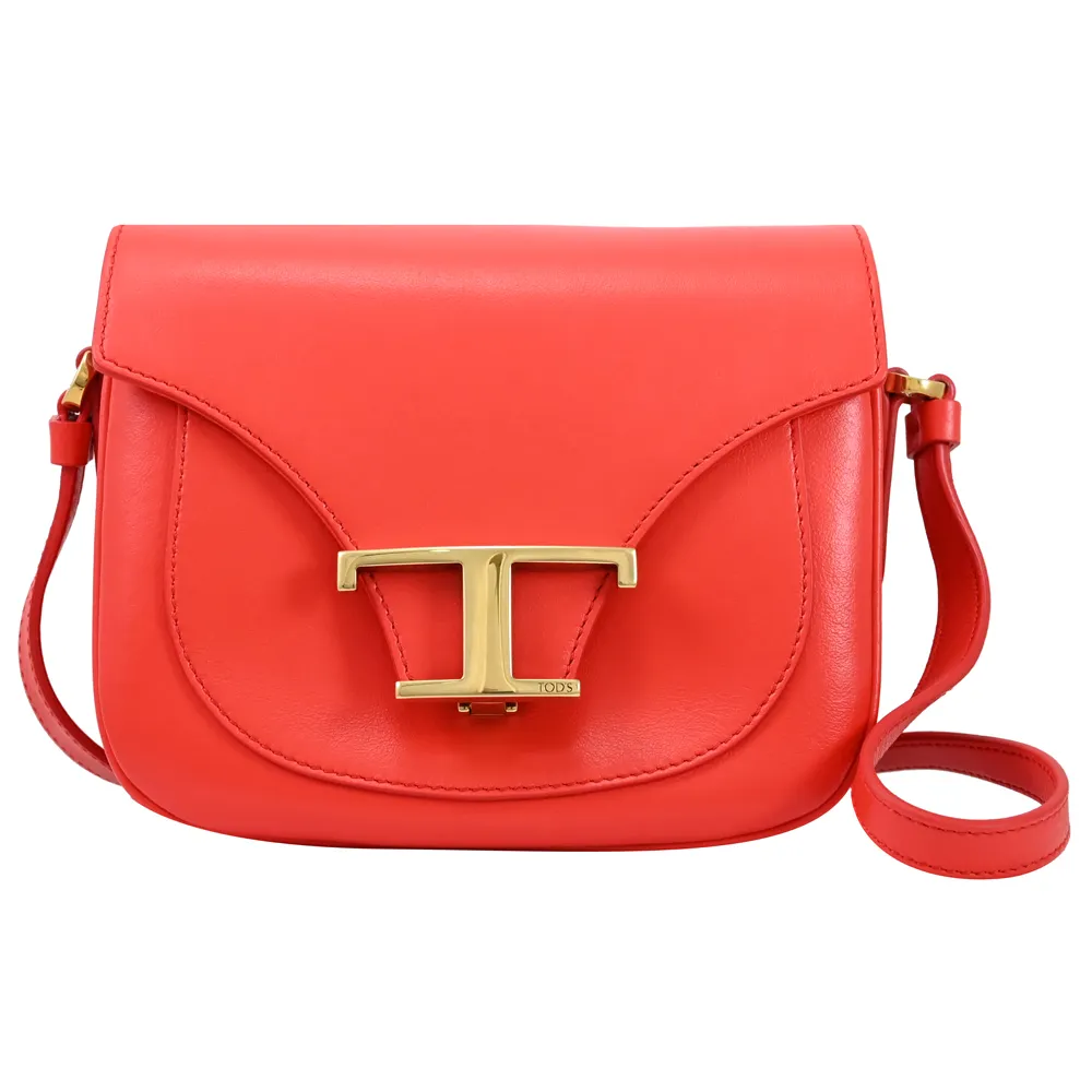 TODS T Timeless 小牛皮圓餅造型附鍊鑰匙零錢包.紫紅 歷史價格詳細信息