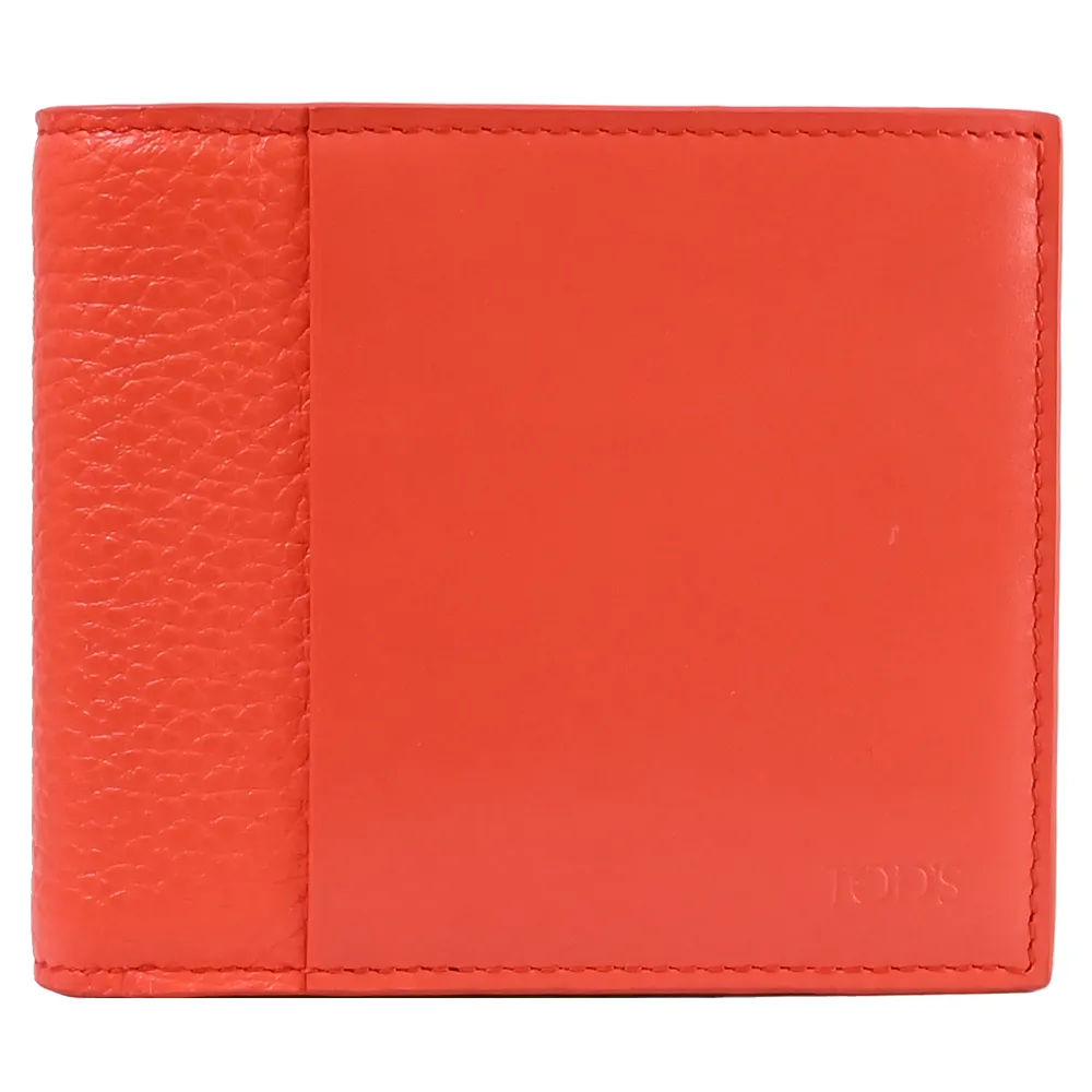 TODS 簡約烙印LOGO小牛皮12卡對開短夾.藍 歷史價格詳細信息