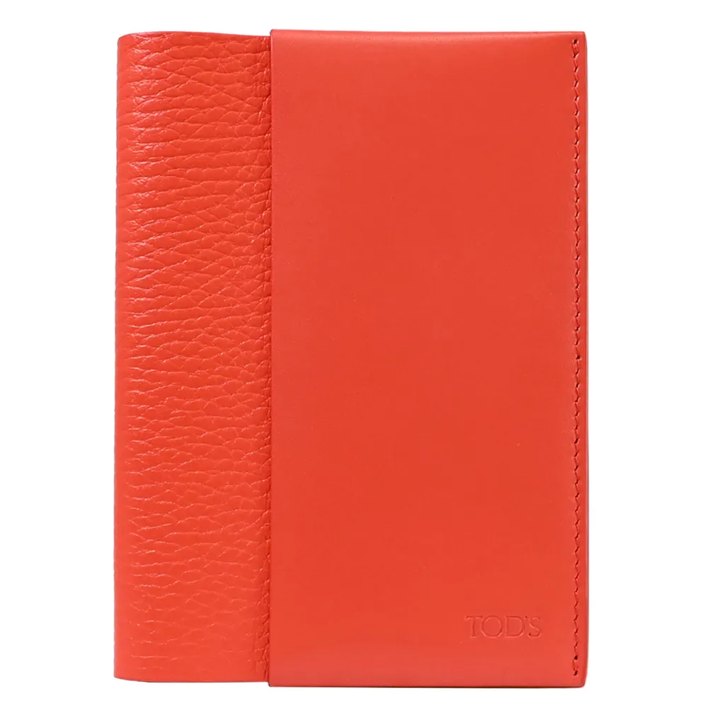 TODS 簡約烙印LOGO小牛皮12卡對開短夾.藍 歷史價格詳細信息