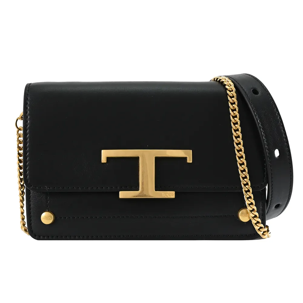 TODS T Timeless 金屬LOGO小牛皮迷你翻蓋肩/斜背鍊包.白 歷史價格詳細信息