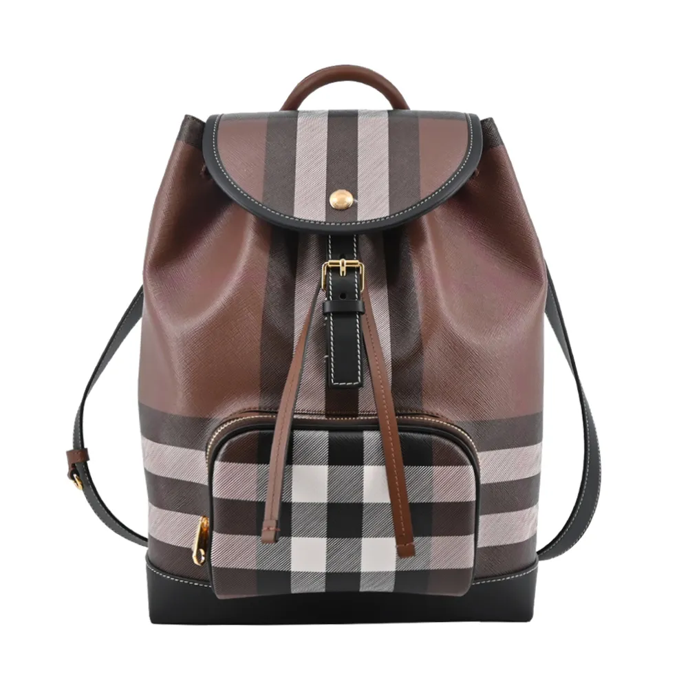 BURBERRY 經典格紋帆布後背包(卡其) 歷史價格詳細信息