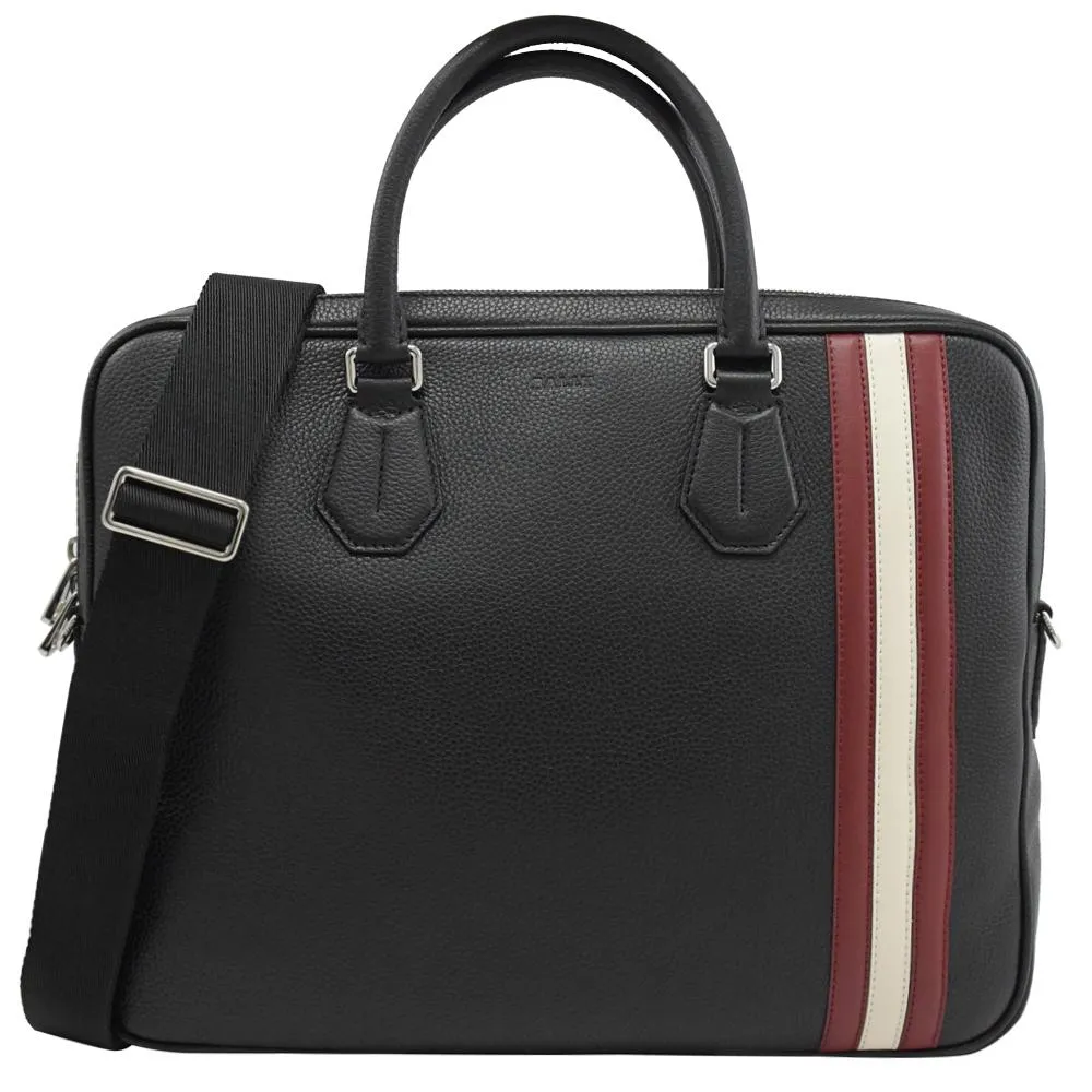 BALLY 6240401 CORNEL 素面荔枝牛皮商旅後背包.黑 歷史價格詳細信息