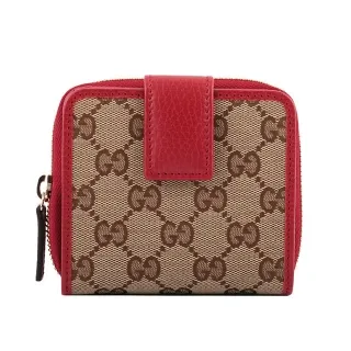 GUCCI GG 帆布牛皮滾邊對開零錢袋短夾(黑色) 150413 G1XWN 8615 歷史價格詳細信息