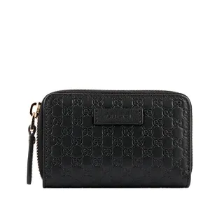 GUCCI Guccissima 壓紋牛皮證件照卡層對開長夾_展示品(黑色) 歷史價格詳細信息