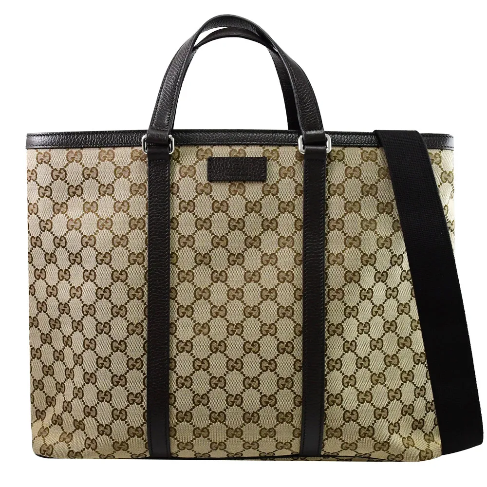 GUCCI 經典皮標LOGO GG 緹花帆布方形後背包(卡其) 歷史價格詳細信息