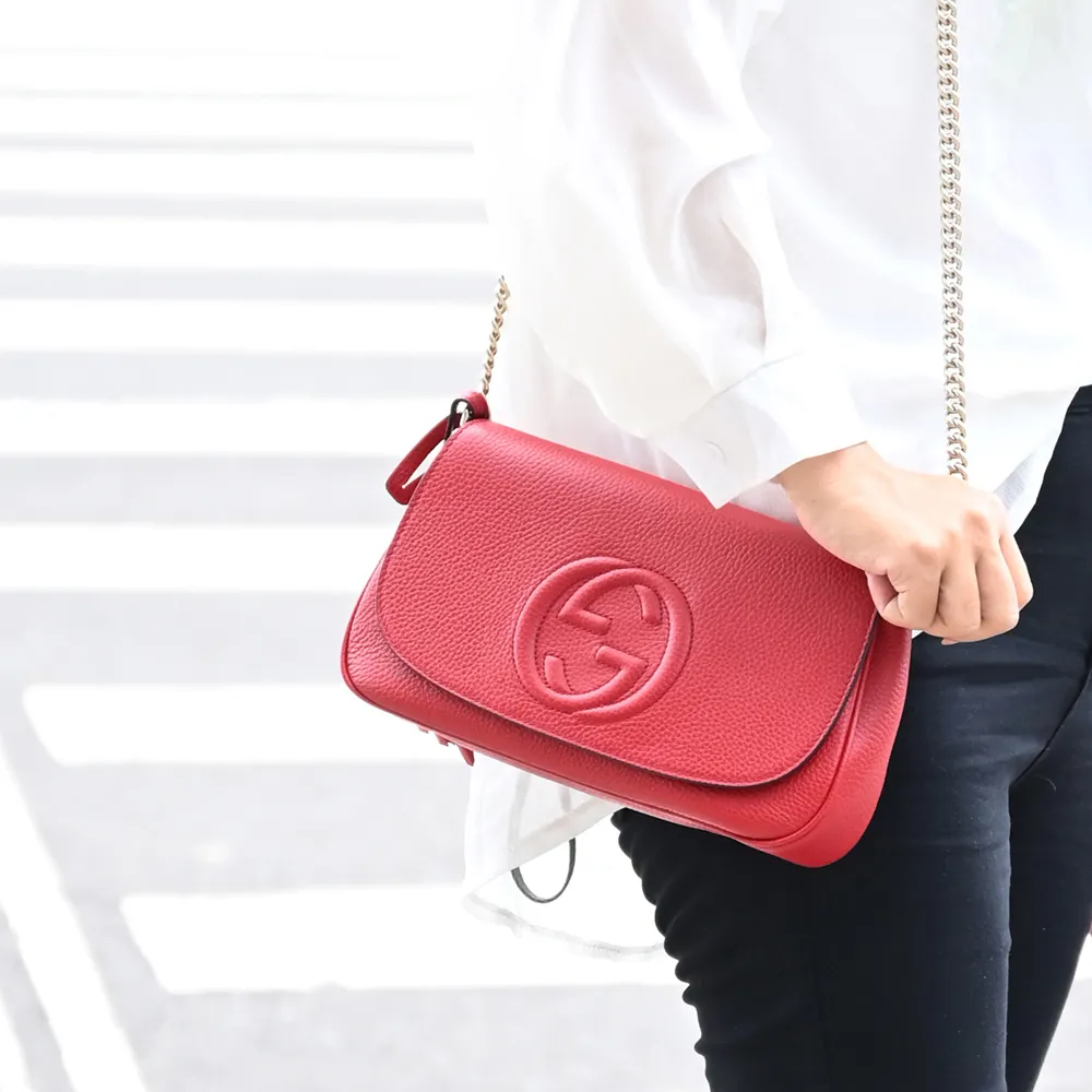 GUCCI 536724 TENEBRE 品牌徽章尼龍休閒後背包.黃 歷史價格詳細信息