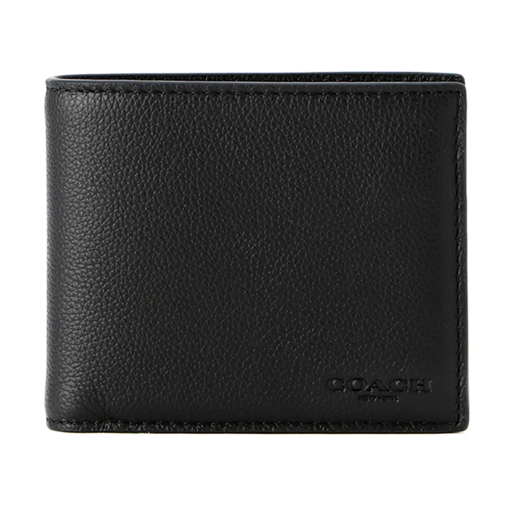 COACH素面牛皮對開男短夾(黑) 歷史價格詳細信息